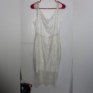 White off the shoulder lace dress